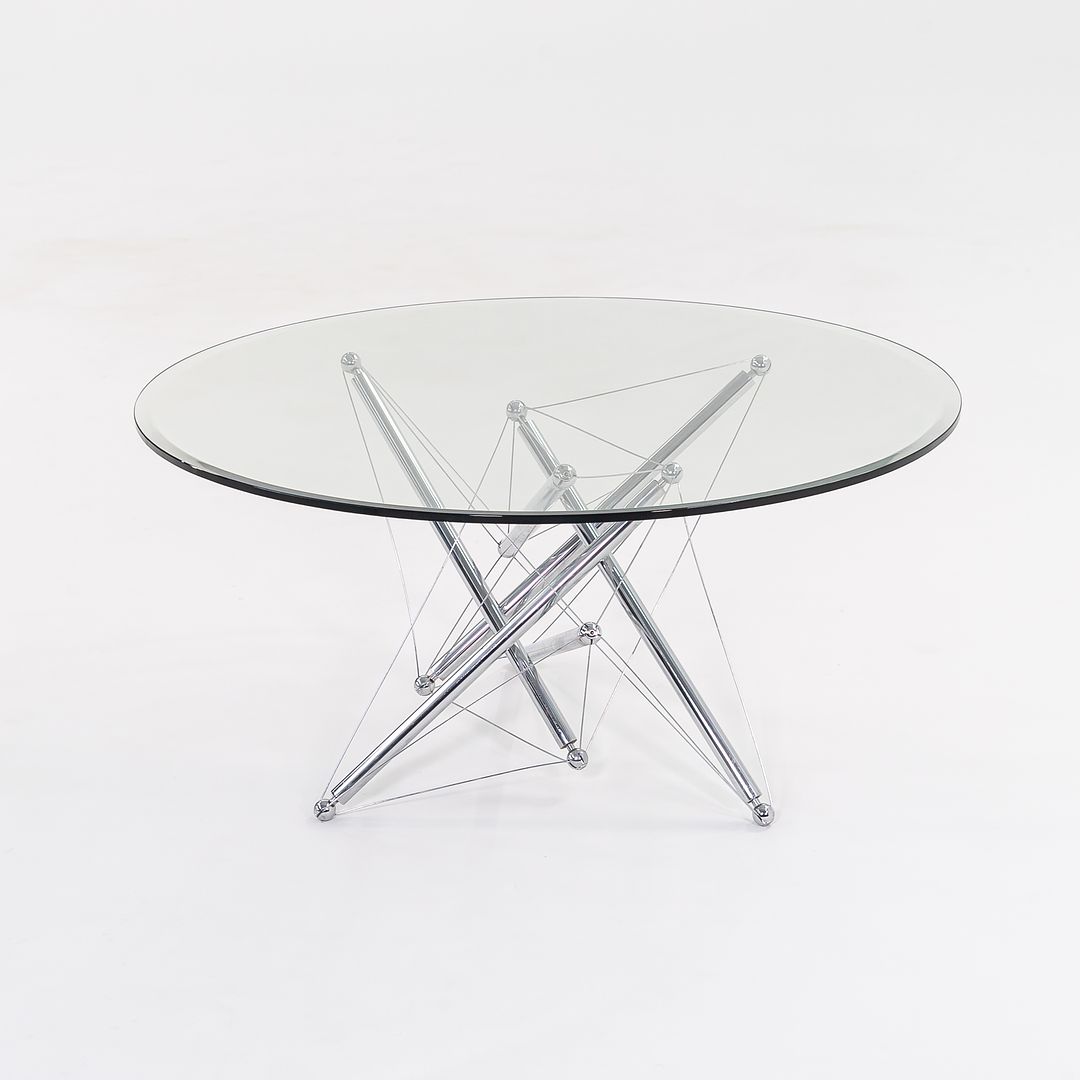 1980s Model 714 Table by Theodore Waddell for Cassina in Chromed Steel and Glass