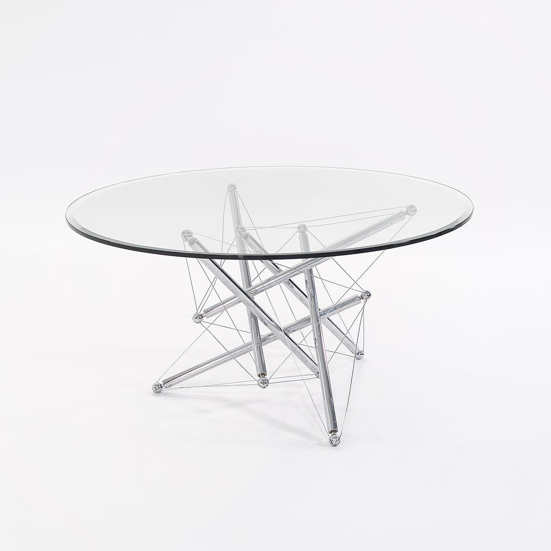 1980s Model 714 Table by Theodore Waddell for Cassina in Chromed Steel and Glass