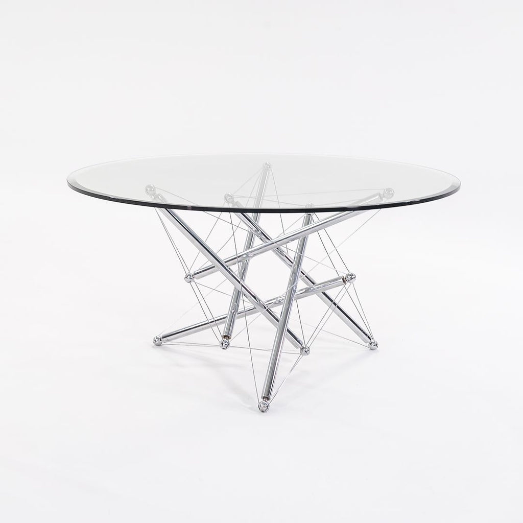 1980s Model 714 Table by Theodore Waddell for Cassina in Chromed Steel and Glass