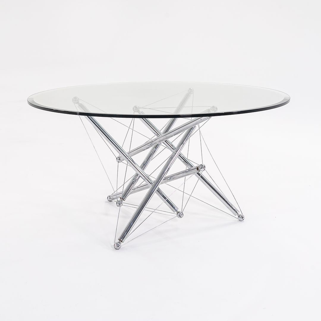 1980s Model 714 Table by Theodore Waddell for Cassina in Chromed Steel and Glass