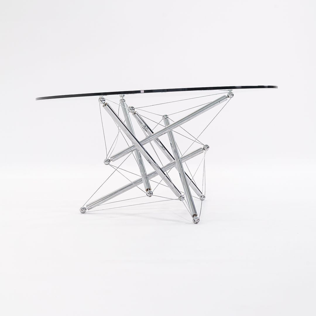 1980s Model 714 Table by Theodore Waddell for Cassina in Chromed Steel and Glass