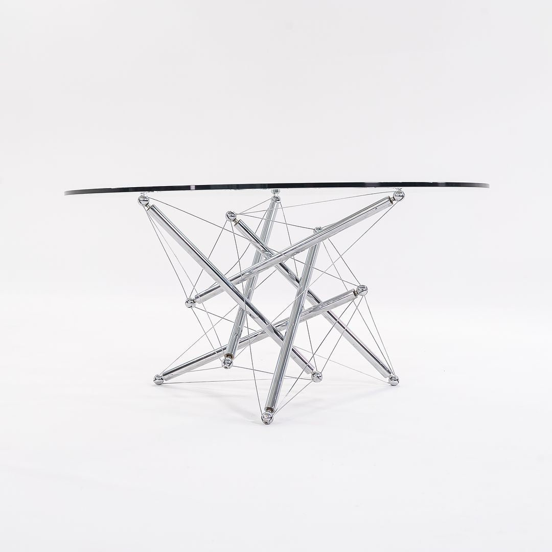 1980s Model 714 Table by Theodore Waddell for Cassina in Chromed Steel and Glass