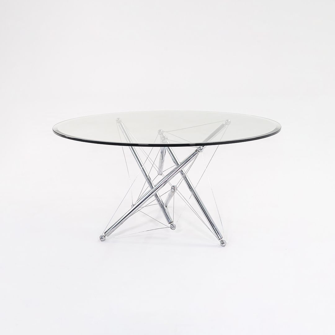 1980s Model 714 Table by Theodore Waddell for Cassina in Chromed Steel and Glass