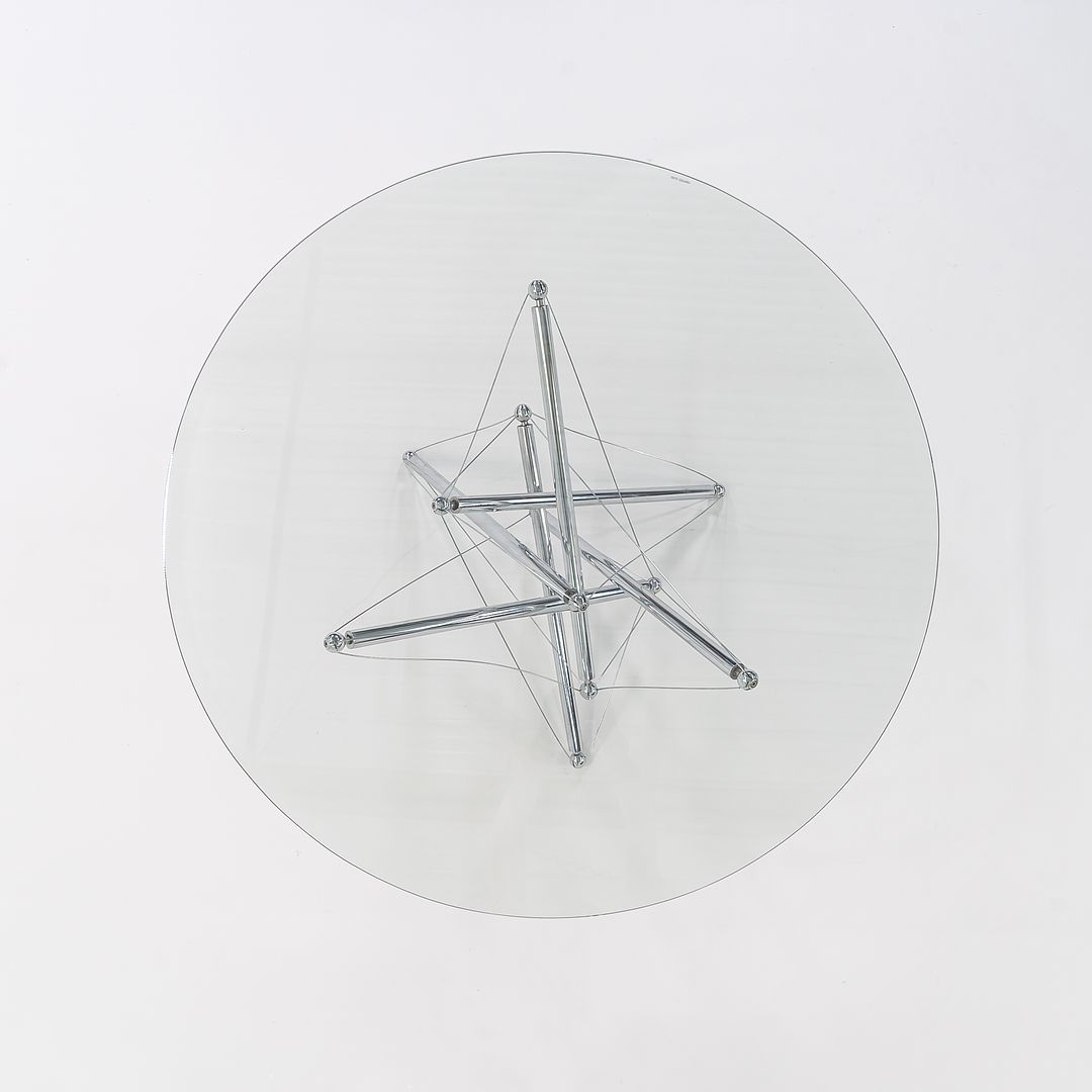 1980s Model 714 Table by Theodore Waddell for Cassina in Chromed Steel and Glass