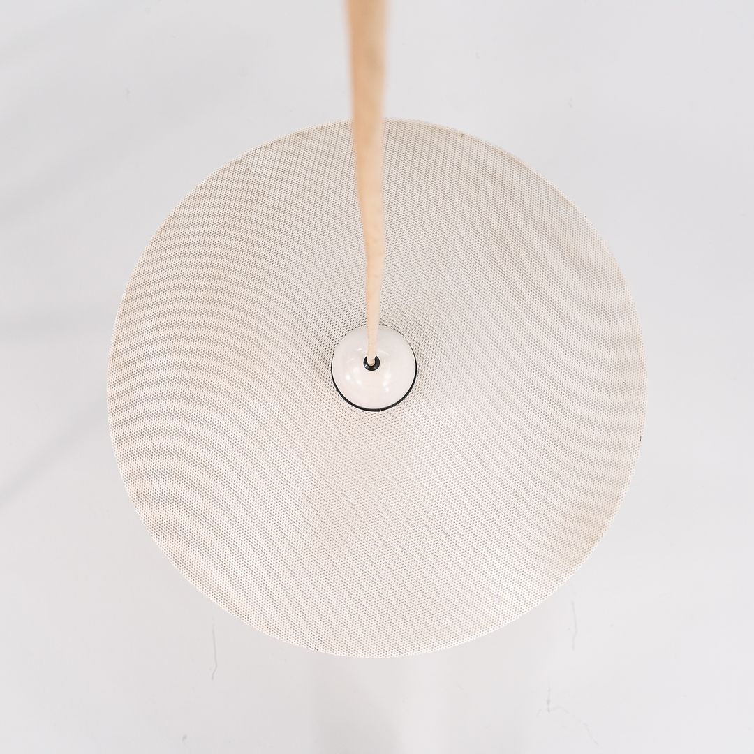 1980s Perforated Metal Pendant Lamp by Ron Rezek for Ron Rezek Lighting Aluminum, Plastic, Wire