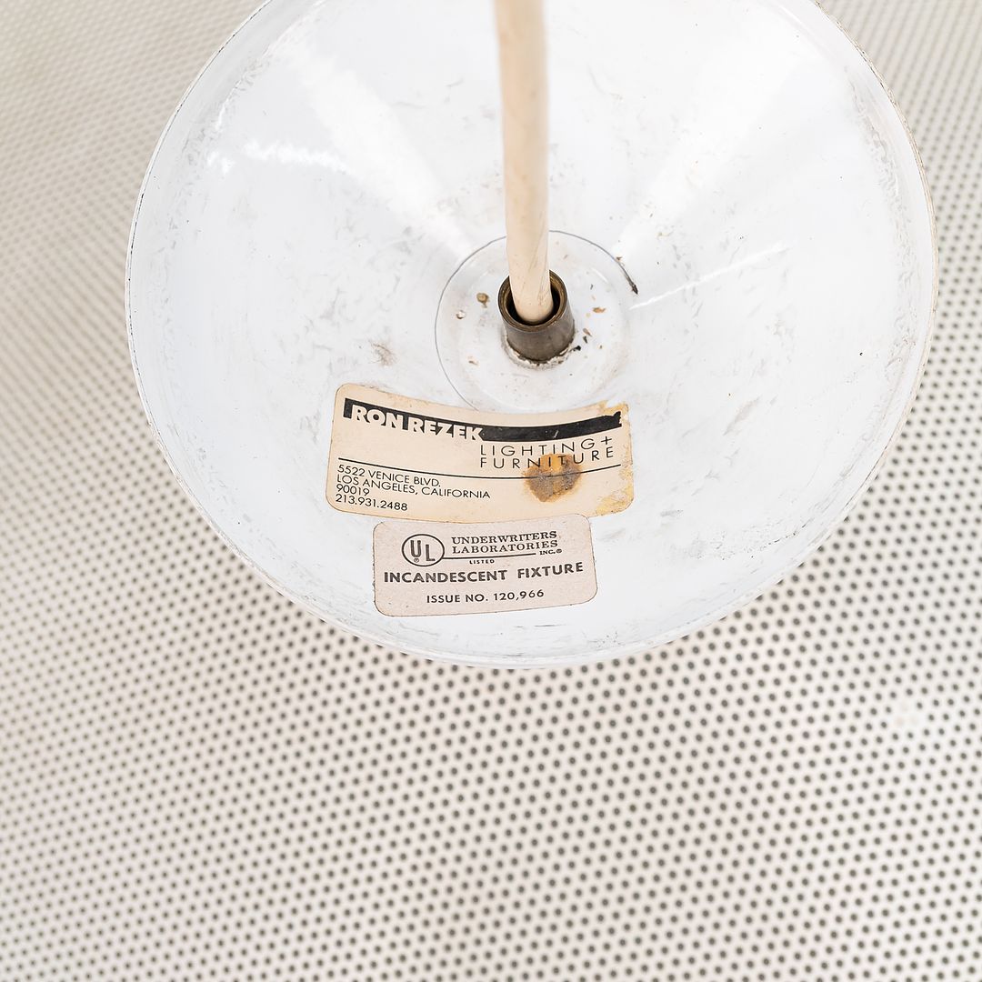 1980s Perforated Metal Pendant Lamp by Ron Rezek for Ron Rezek Lighting Aluminum, Plastic, Wire