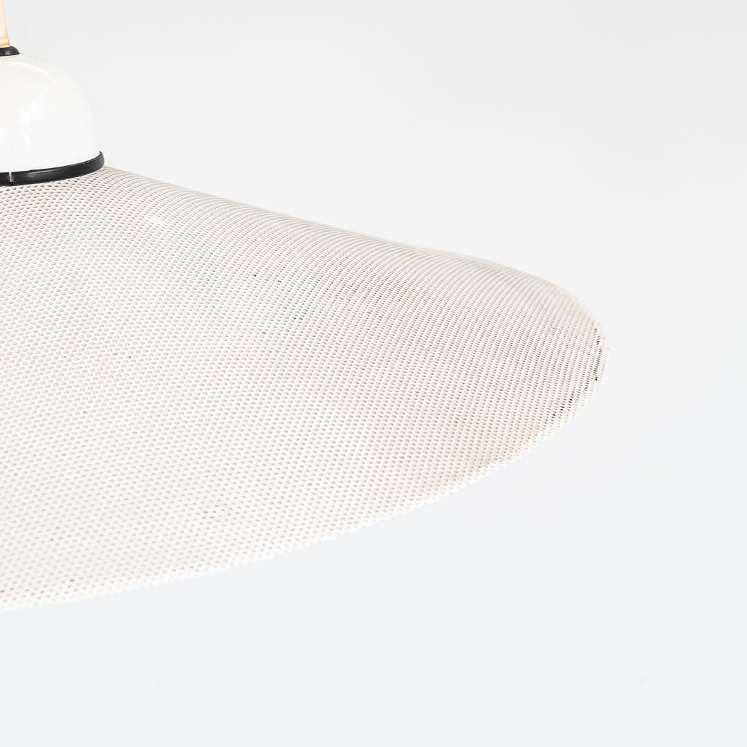 1980s Perforated Metal Pendant Lamp by Ron Rezek for Ron Rezek Lighting Aluminum, Plastic, Wire