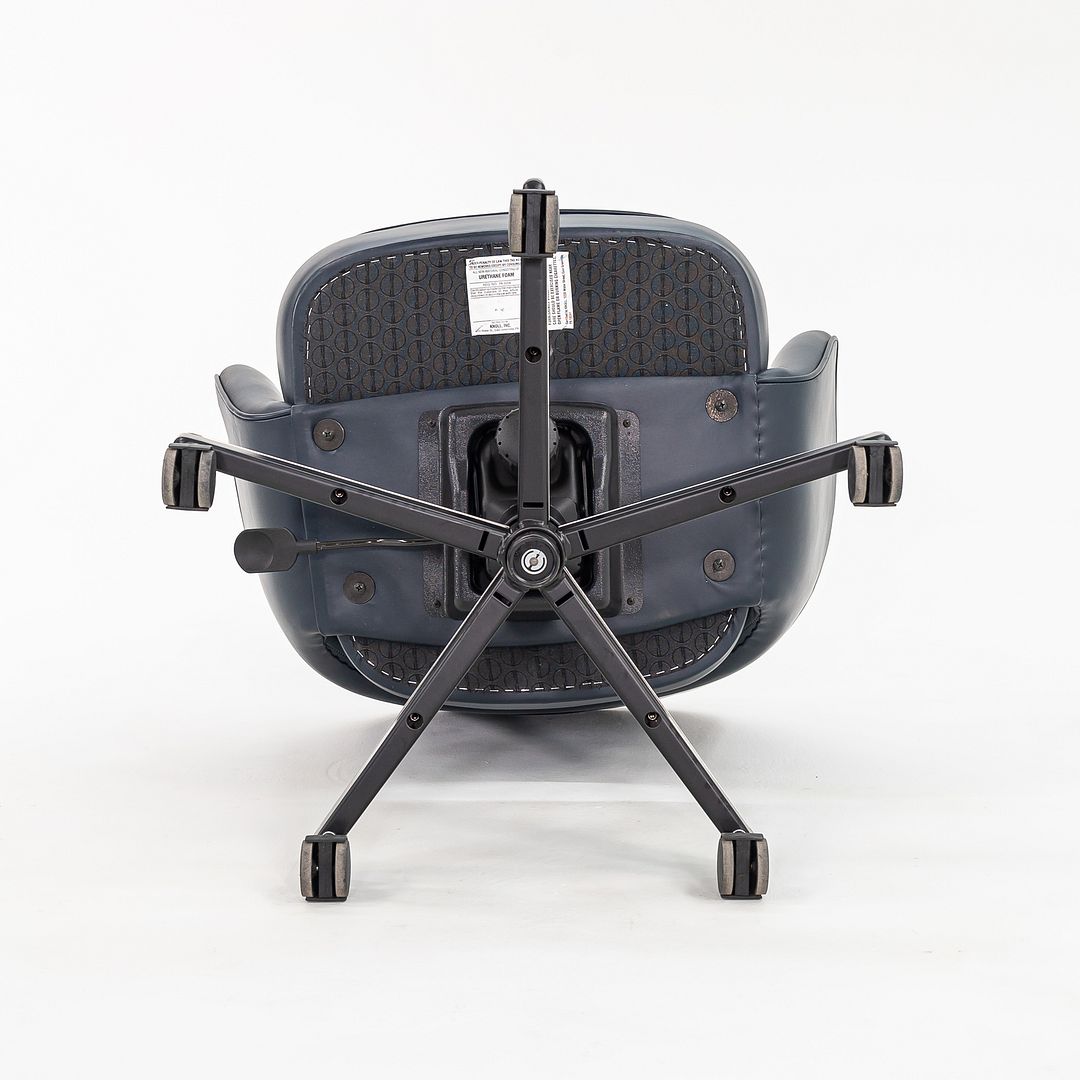 2010s Executive Arm Chair with Swivel Base by Eero Saarinen for Knoll in Blue Leather 6x Available