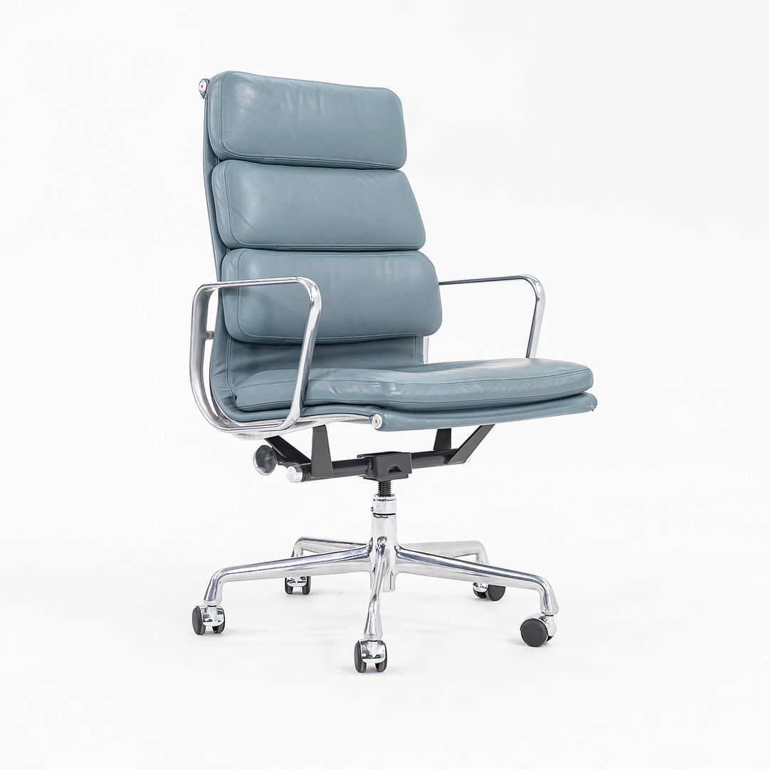 2005 Soft Pad Executive Desk Chair by Charles and Ray Eames for Herman Miller in Blue Leather 15+ Available