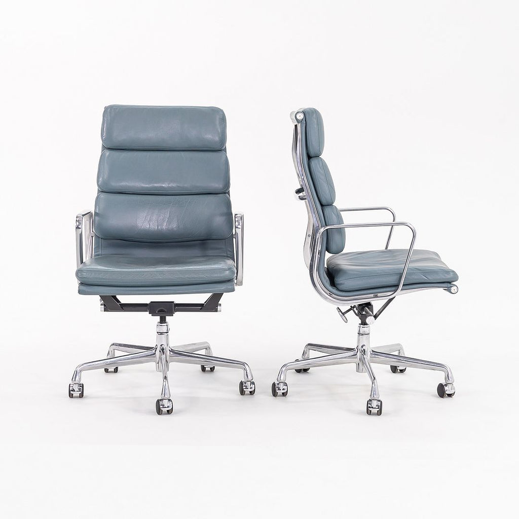 2005 Soft Pad Executive Desk Chair by Charles and Ray Eames for Herman Miller in Blue Leather 15+ Available
