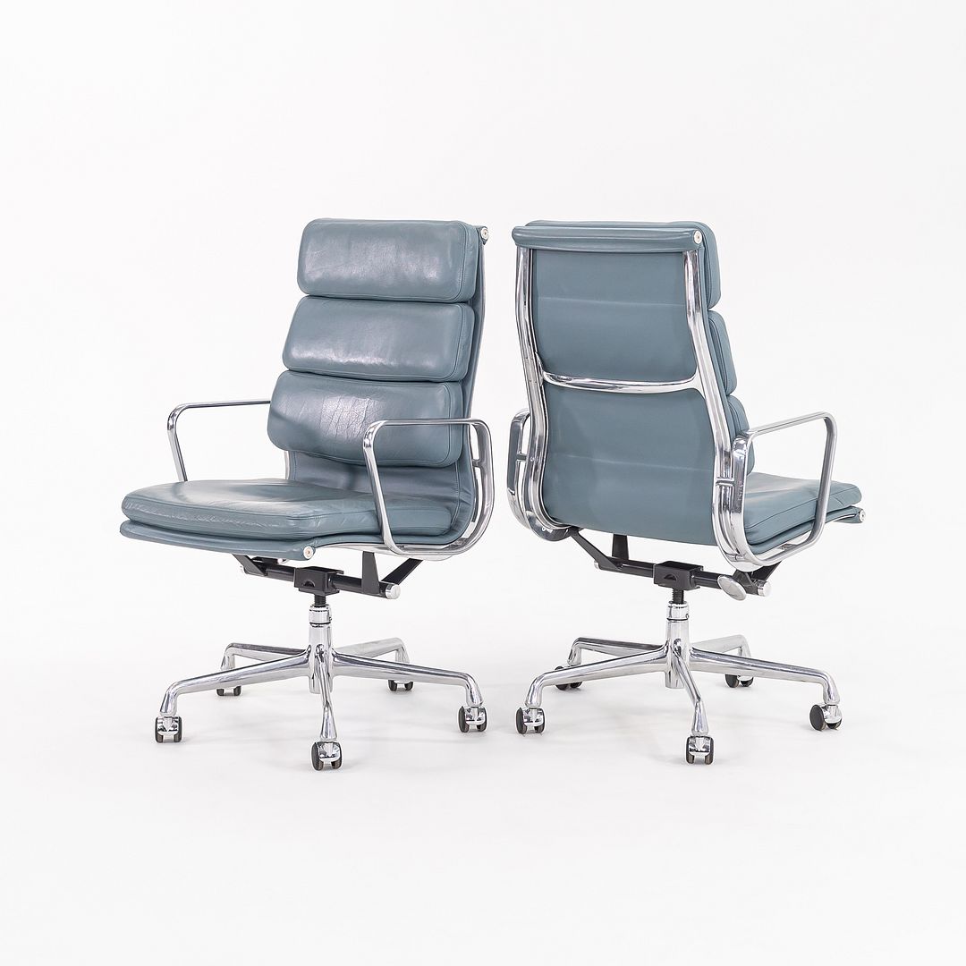 2005 Soft Pad Executive Desk Chair by Charles and Ray Eames for Herman Miller in Blue Leather 15+ Available