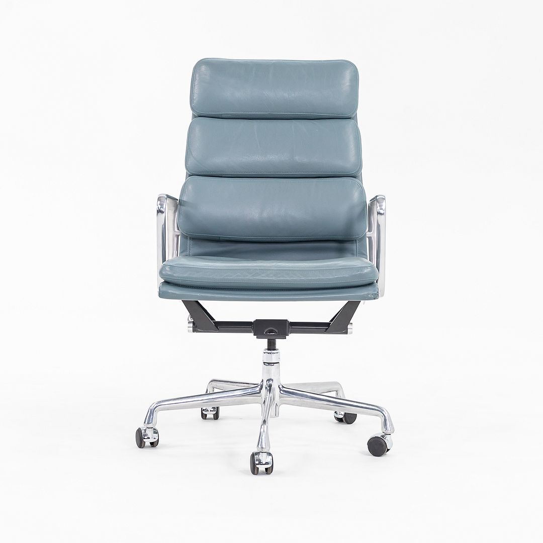 2005 Soft Pad Executive Desk Chair by Charles and Ray Eames for Herman Miller in Blue Leather 15+ Available