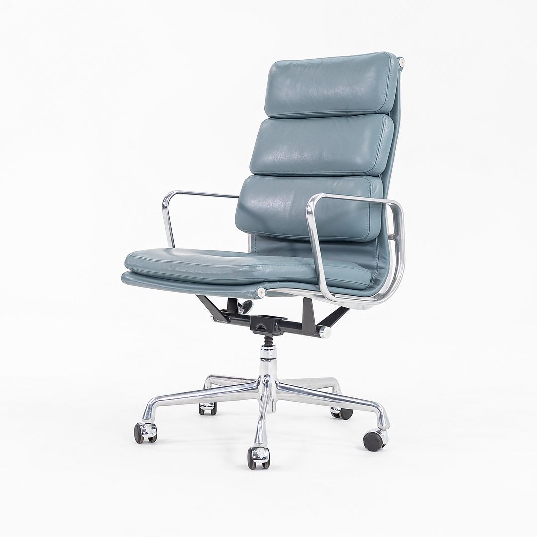 2005 Soft Pad Executive Desk Chair by Charles and Ray Eames for Herman Miller in Blue Leather 15+ Available