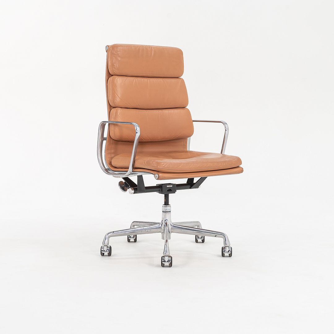 2004 Soft Pad Executive Desk Chair by Charles and Ray Eames for Herman Miller in Dark Tan Leather 5x Available