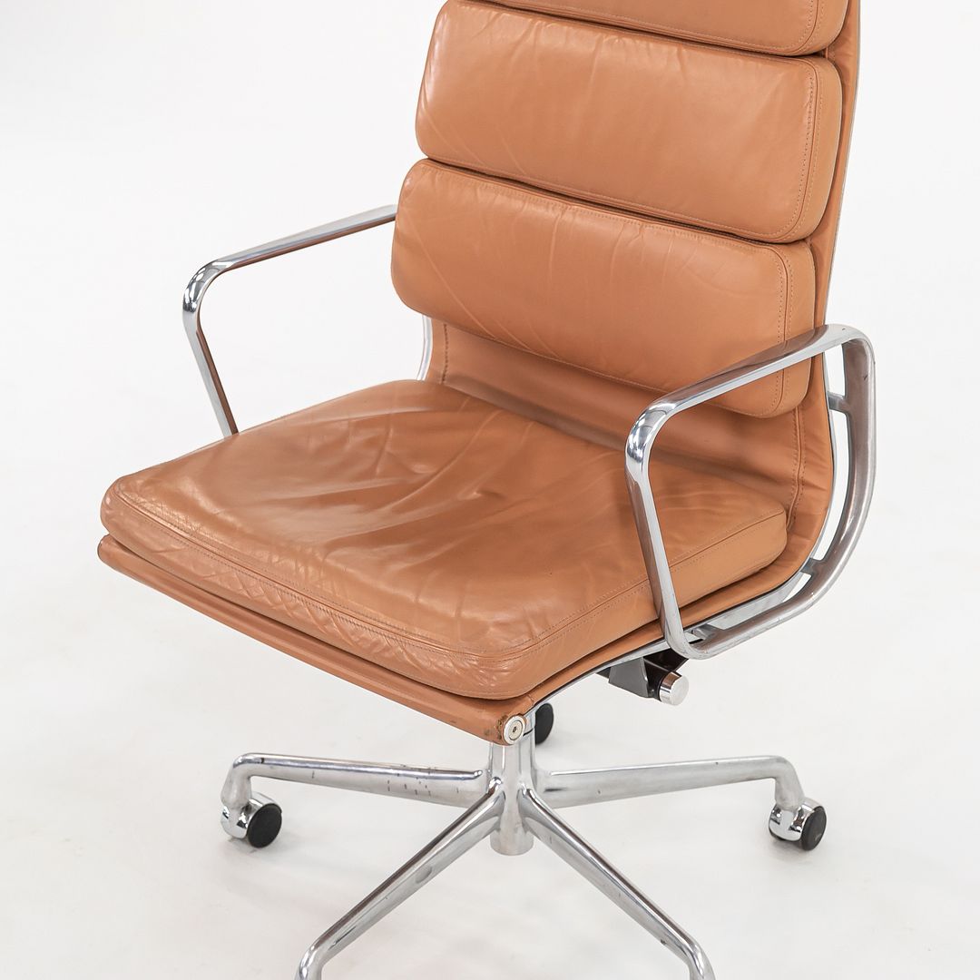2004 Soft Pad Executive Desk Chair by Charles and Ray Eames for Herman Miller in Dark Tan Leather 5x Available