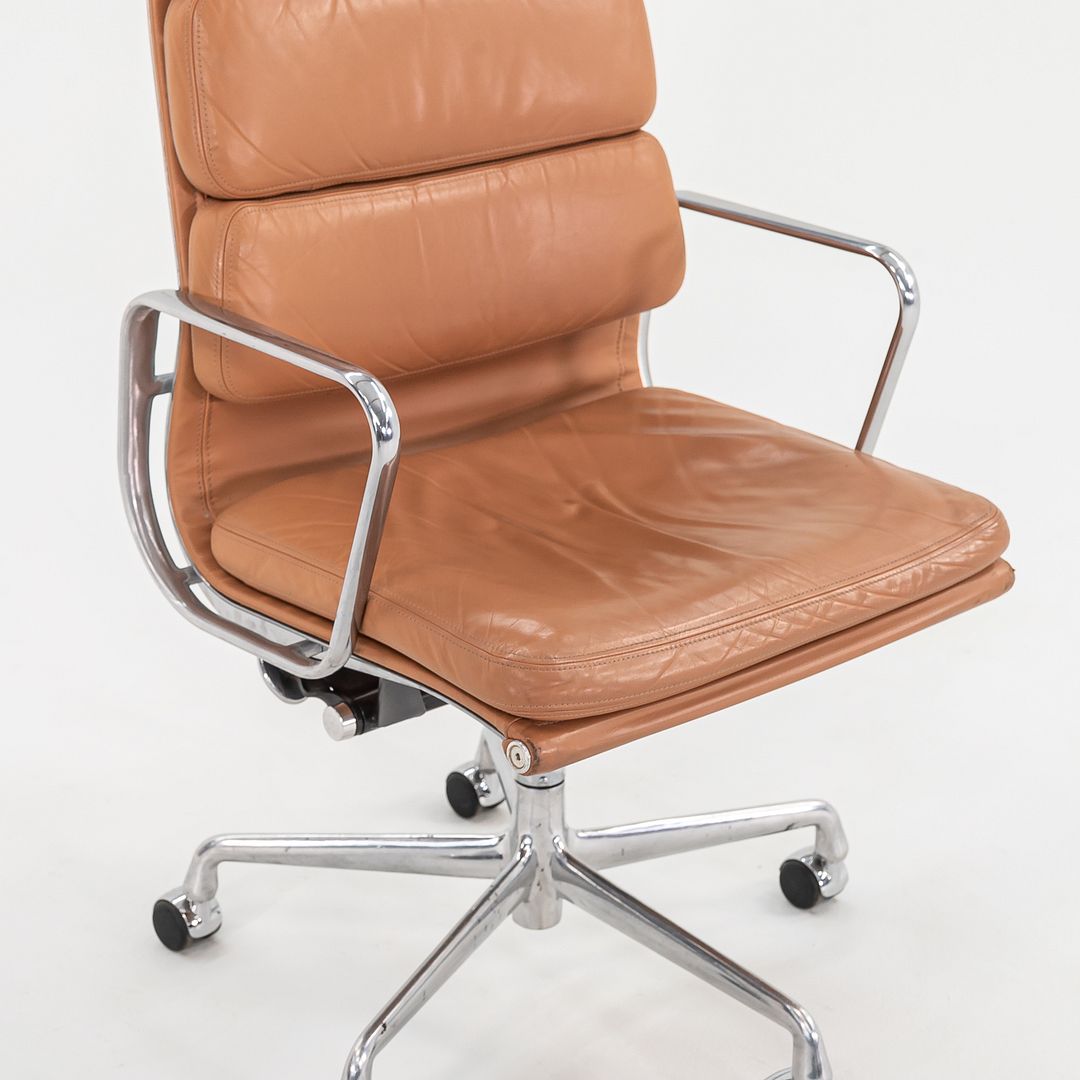 2004 Soft Pad Executive Desk Chair by Charles and Ray Eames for Herman Miller in Dark Tan Leather 5x Available
