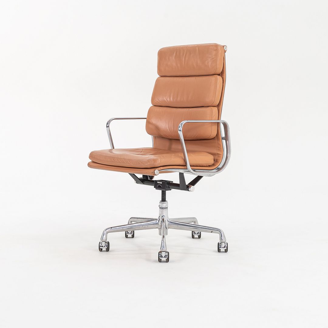 2004 Soft Pad Executive Desk Chair by Charles and Ray Eames for Herman Miller in Dark Tan Leather 5x Available
