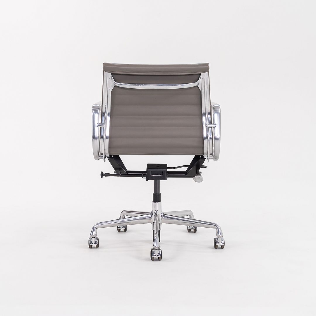 2015 Aluminum Group Management Desk Chair, Model EA335 by Charles and Ray Eames for Herman Miller in Grey Leather 2x Available
