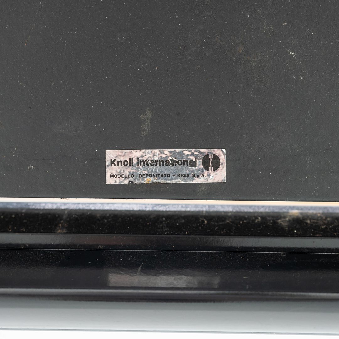 1970s Gae Aulenti for Knoll 40 inch Orsay Square Dining Table w/ Black Laminate