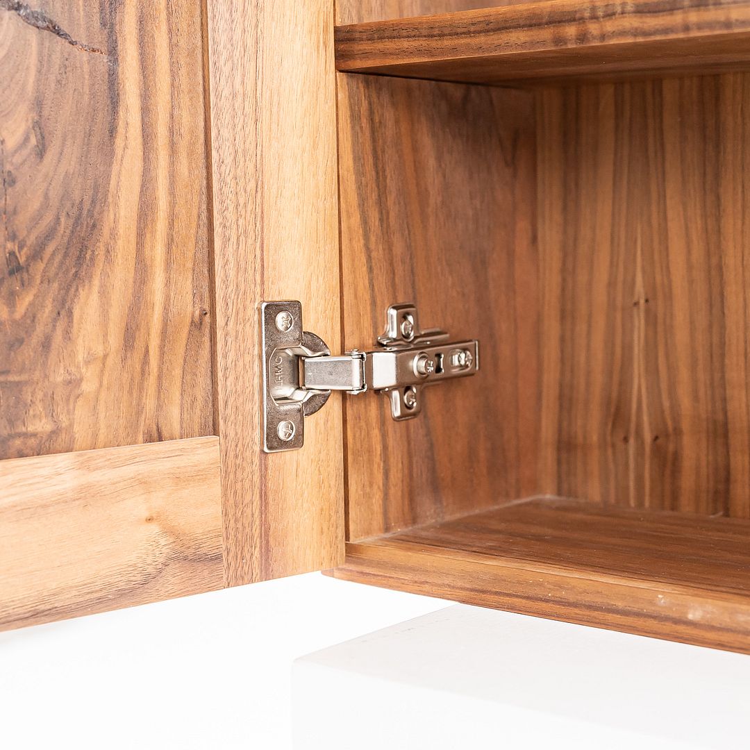 1990s Figured Walnut Studio Craft New Hope Woodworker Medicine Cabinet 18x30in