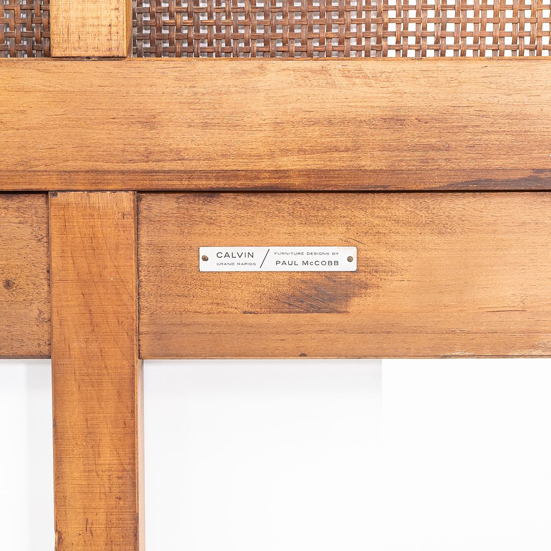SOLD 1960s Headboard, Model 7703 by Paul McCobb for Calvin Furniture in Walnut with Cane