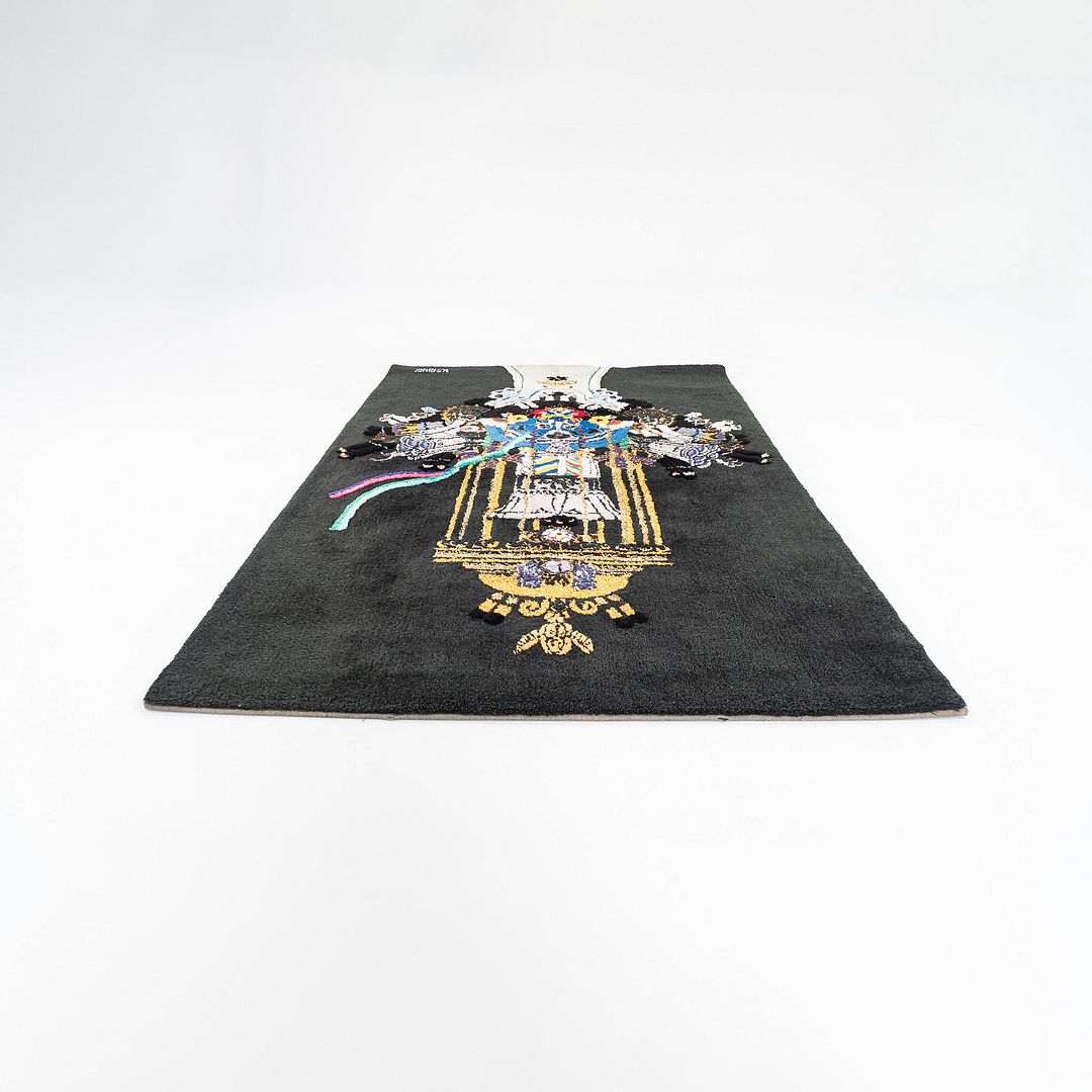 C. 1970s Kjell A Sorensen-Ringi Swedish Wall Tapestry Rug "Black Machine" No.1/6