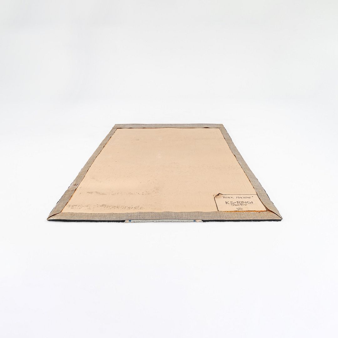 C. 1970s Kjell A Sorensen-Ringi Swedish Wall Tapestry Rug "Black Machine" No.1/6