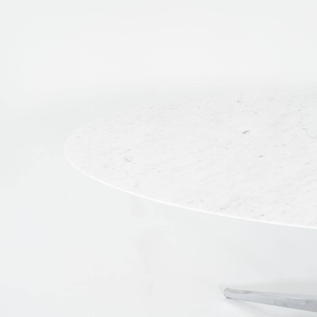 2019 2480T X-Base Dining Table by Florence Knoll for Knoll Carrara Marble, Steel, Substrate