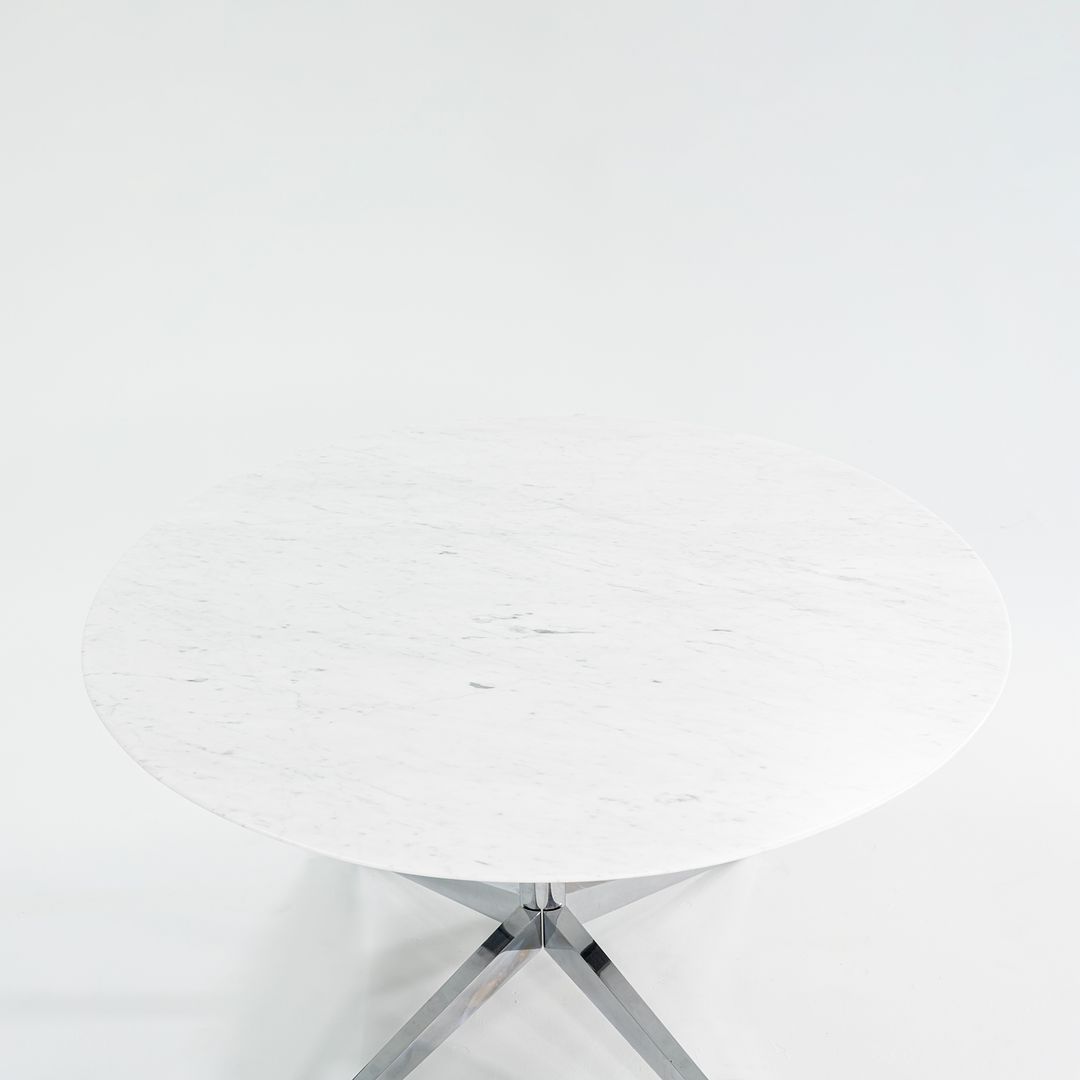 2019 2480T X-Base Dining Table by Florence Knoll for Knoll Carrara Marble, Steel, Substrate