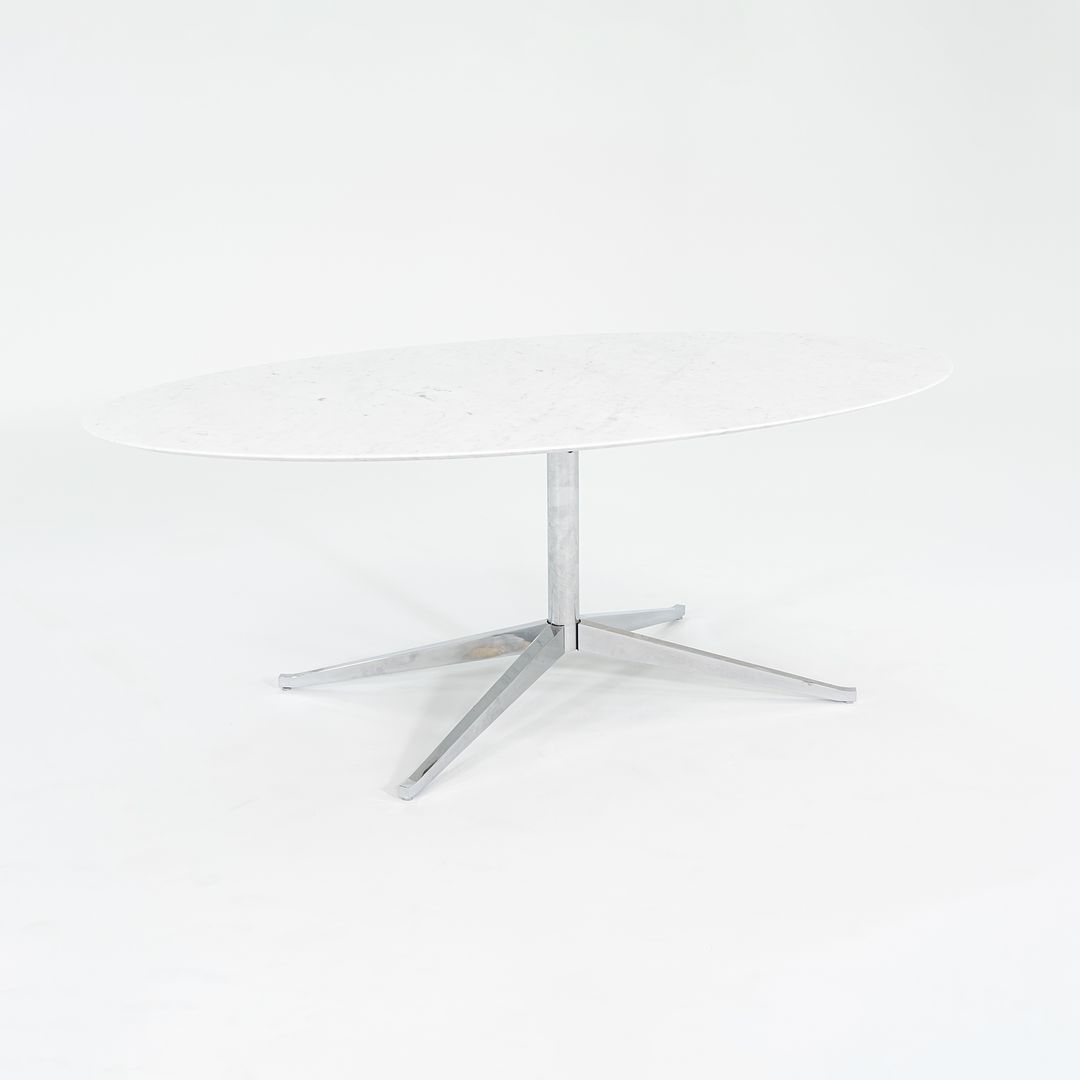 2019 2480T X-Base Dining Table by Florence Knoll for Knoll Carrara Marble, Steel, Substrate