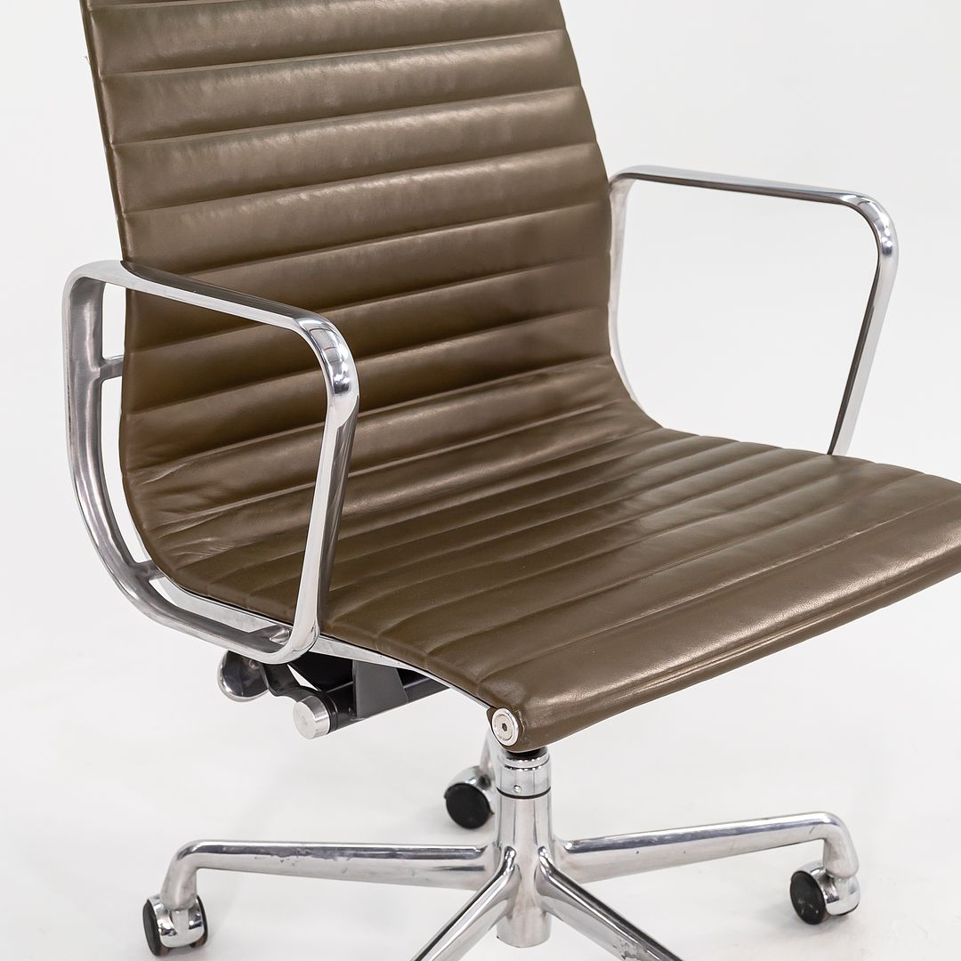 2005 Aluminum Group Executive Desk Chair by Charles and Ray Eames for Herman Miller in Dark Green Leather 2x Available