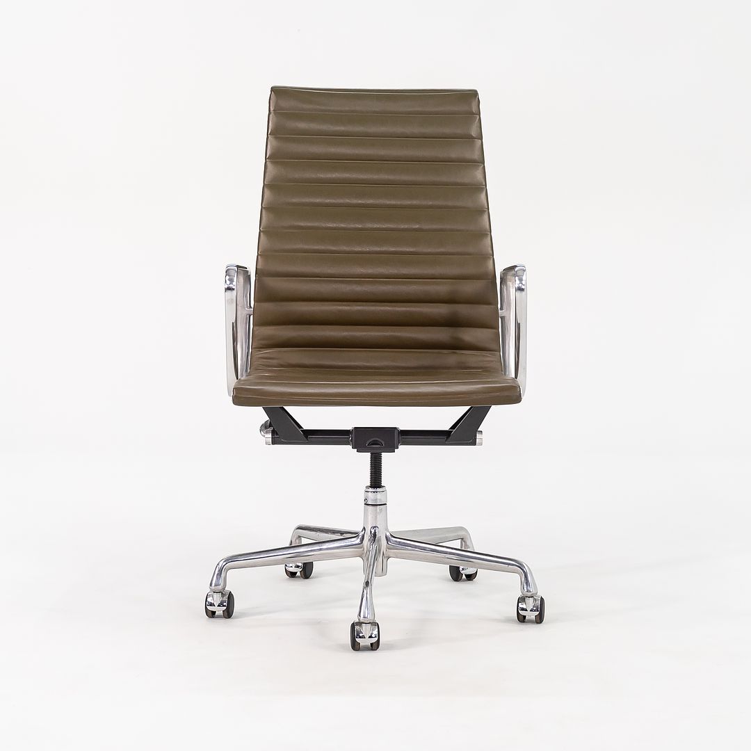 2005 Aluminum Group Executive Desk Chair by Charles and Ray Eames for Herman Miller in Dark Green Leather 2x Available