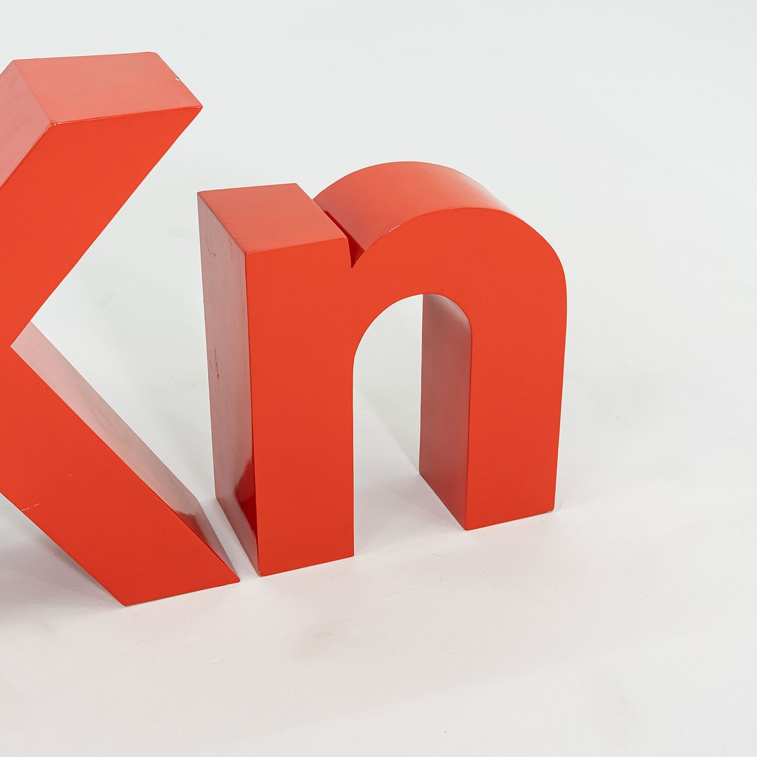 Large Vintage Knoll Logo Wall Hanging Crafted on Wood Substrate with Laminate