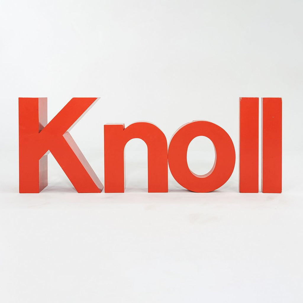 Large Vintage Knoll Logo Wall Hanging Crafted on Wood Substrate with Laminate