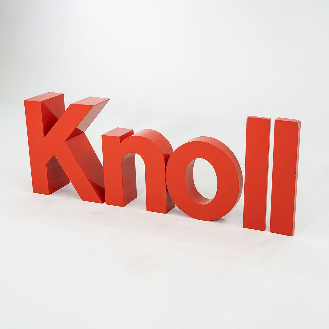 Large Vintage Knoll Logo Wall Hanging Crafted on Wood Substrate with Laminate