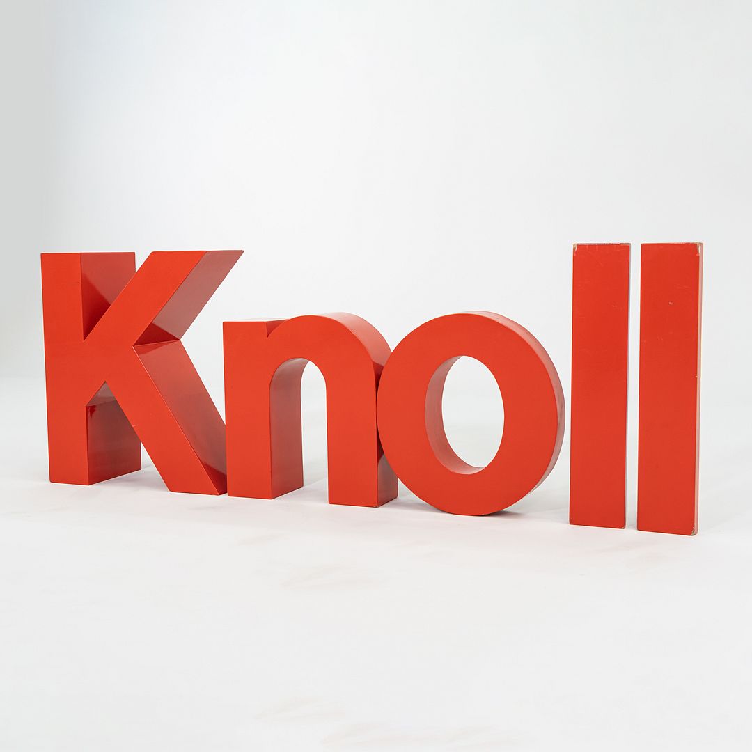 Large Vintage Knoll Logo Wall Hanging Crafted on Wood Substrate with Laminate