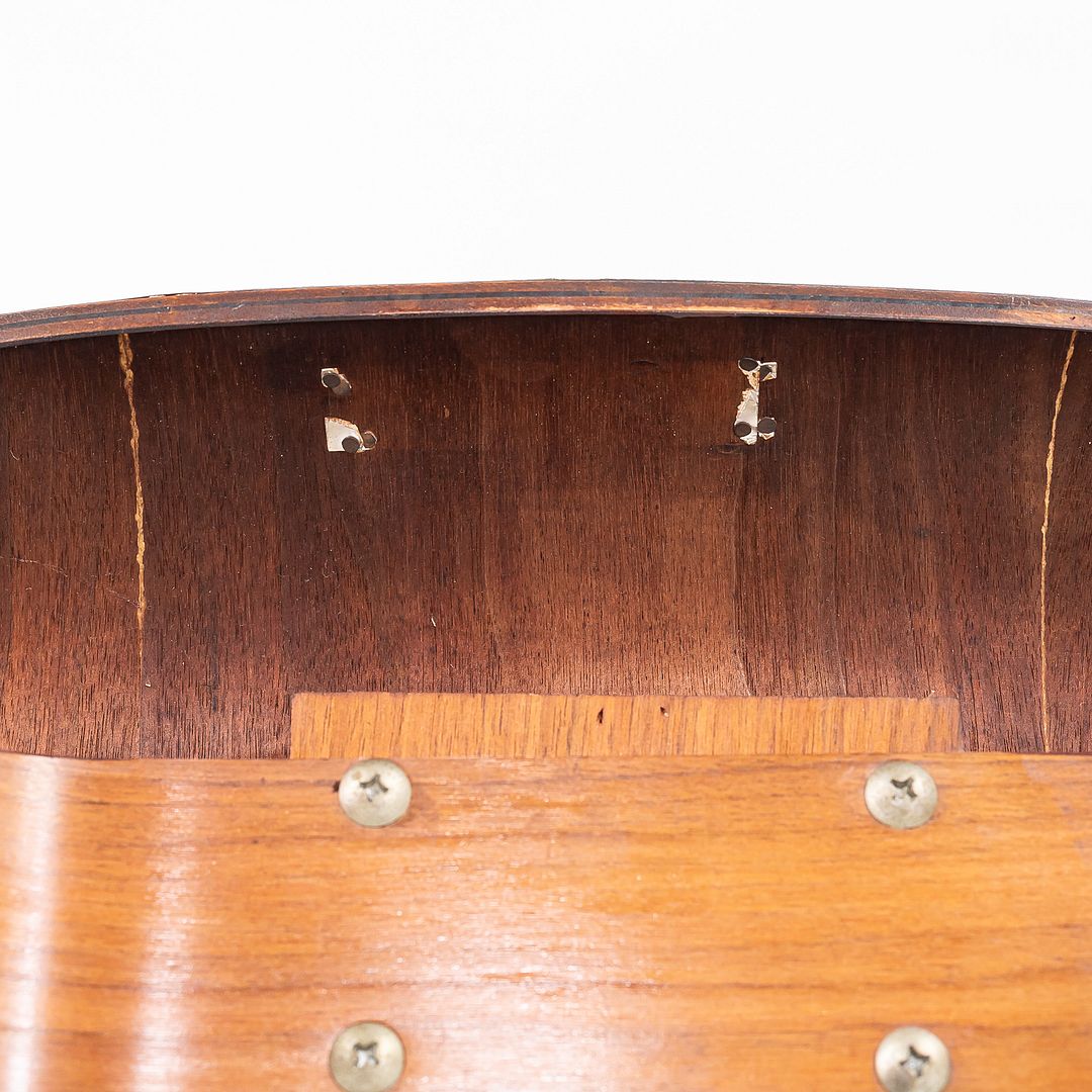 1952 DCW Dining Chair by Charles and Ray Eames for Herman Miller in Walnut with Black Leather Upholstery