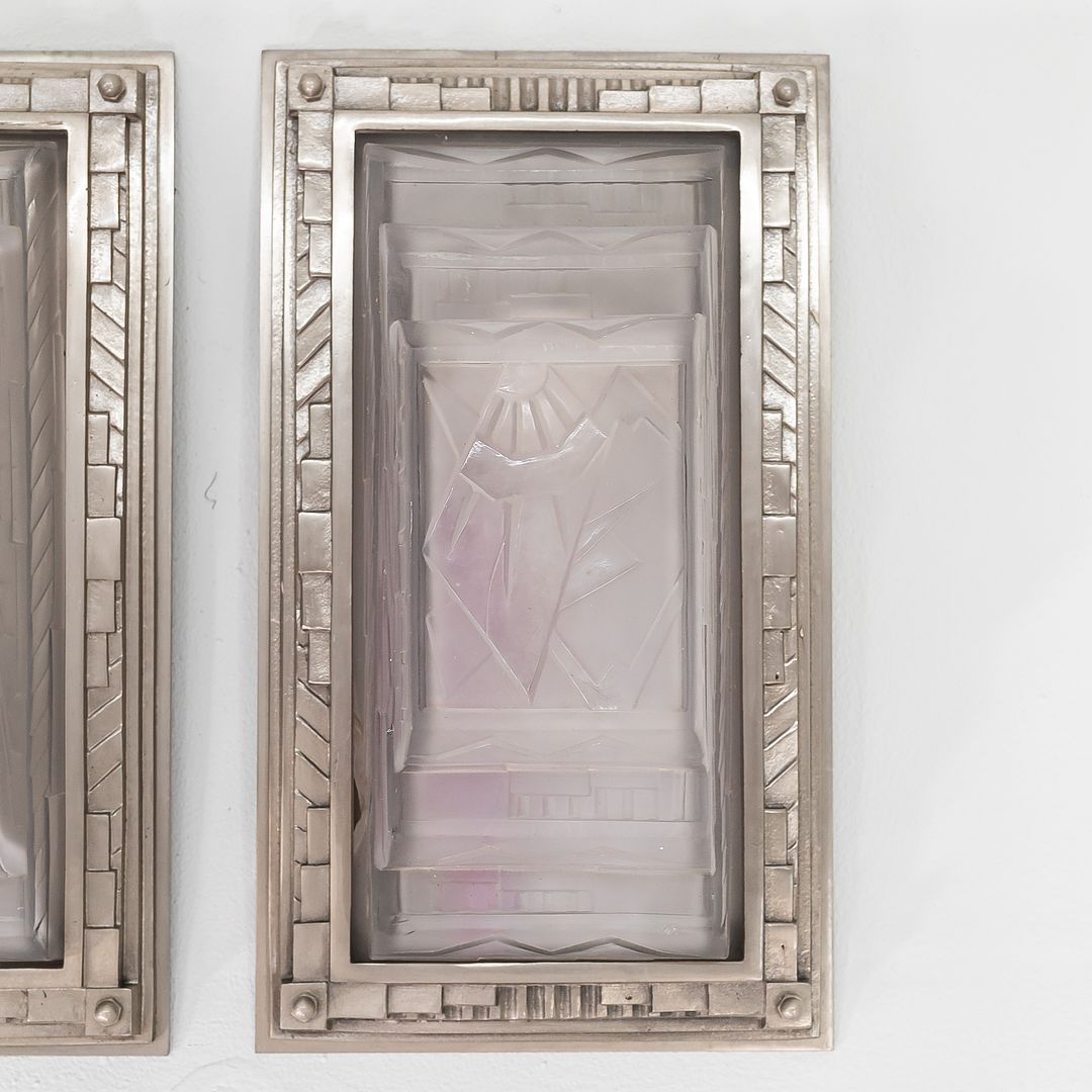 1930s Art Deco Sconce Lamp by David Gueron Degue (attributed) 4x Available