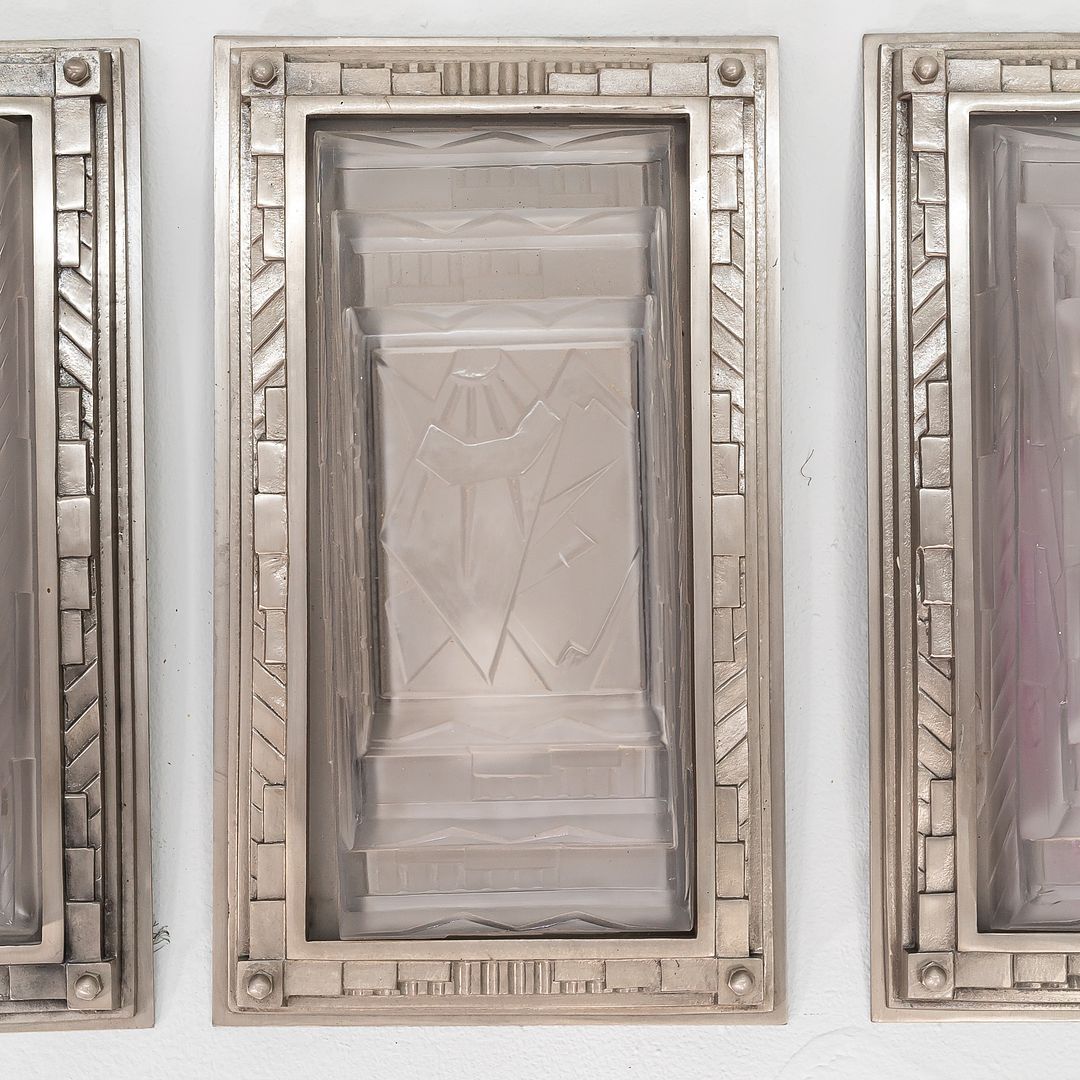 1930s Art Deco Sconce Lamp by David Gueron Degue (attributed) 4x Available