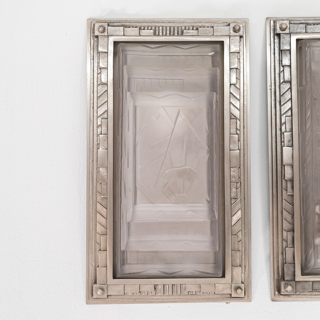 1930s Art Deco Sconce Lamp by David Gueron Degue (attributed) 4x Available