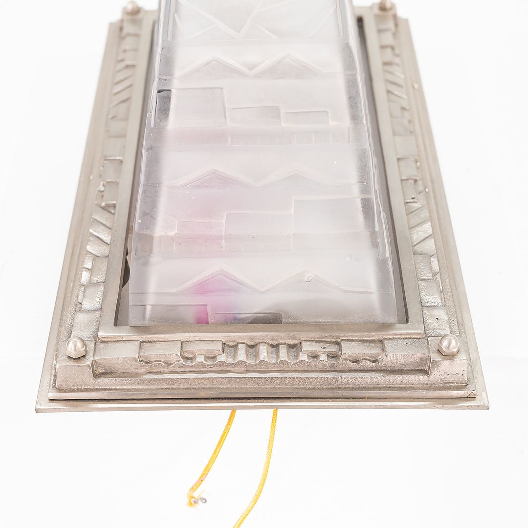 1930s Art Deco Sconce Lamp by David Gueron Degue (attributed) 4x Available