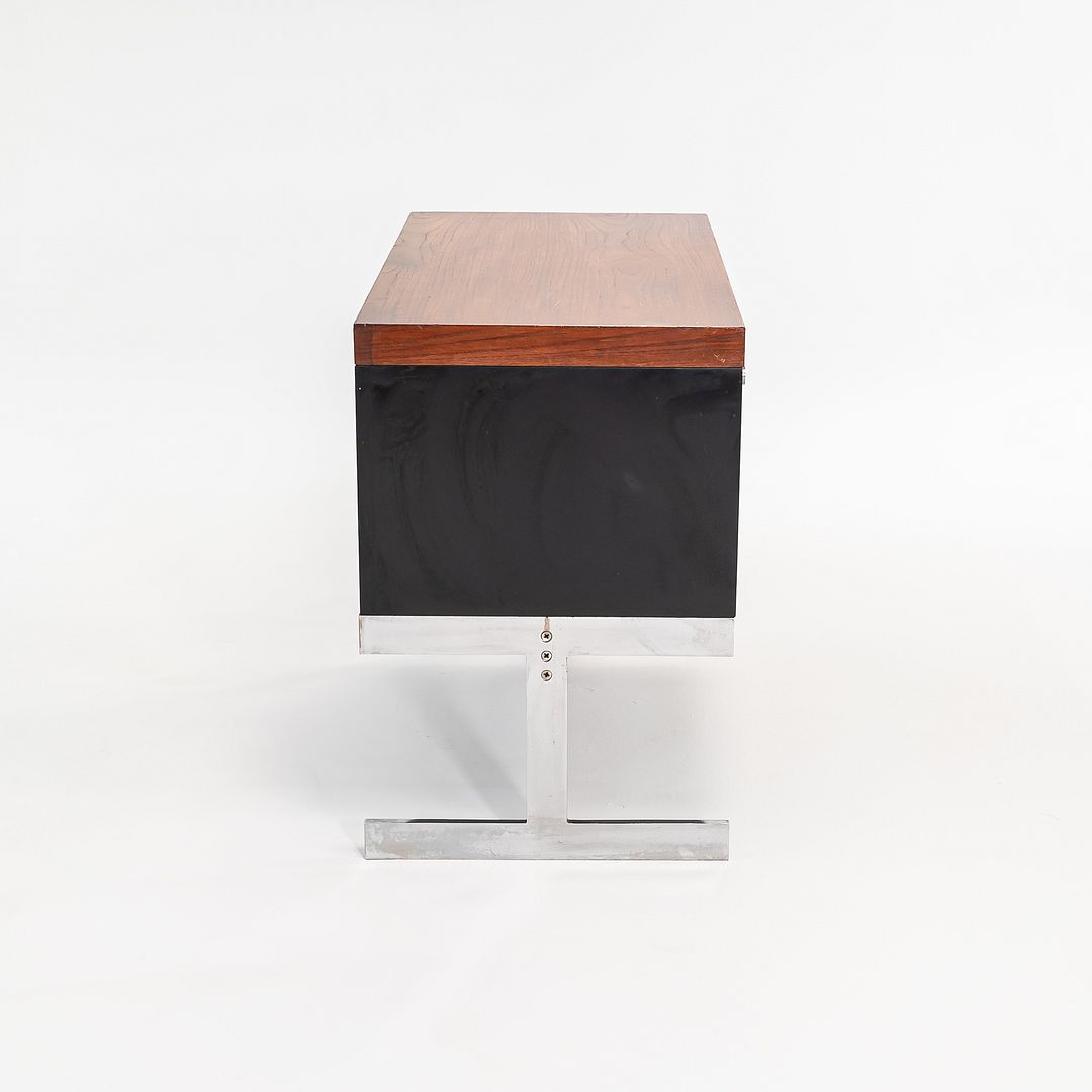 C. 1963 Peerless Steel Equipment Co. Credenza w/ 4-Drawers Teak, Steel & Chrome