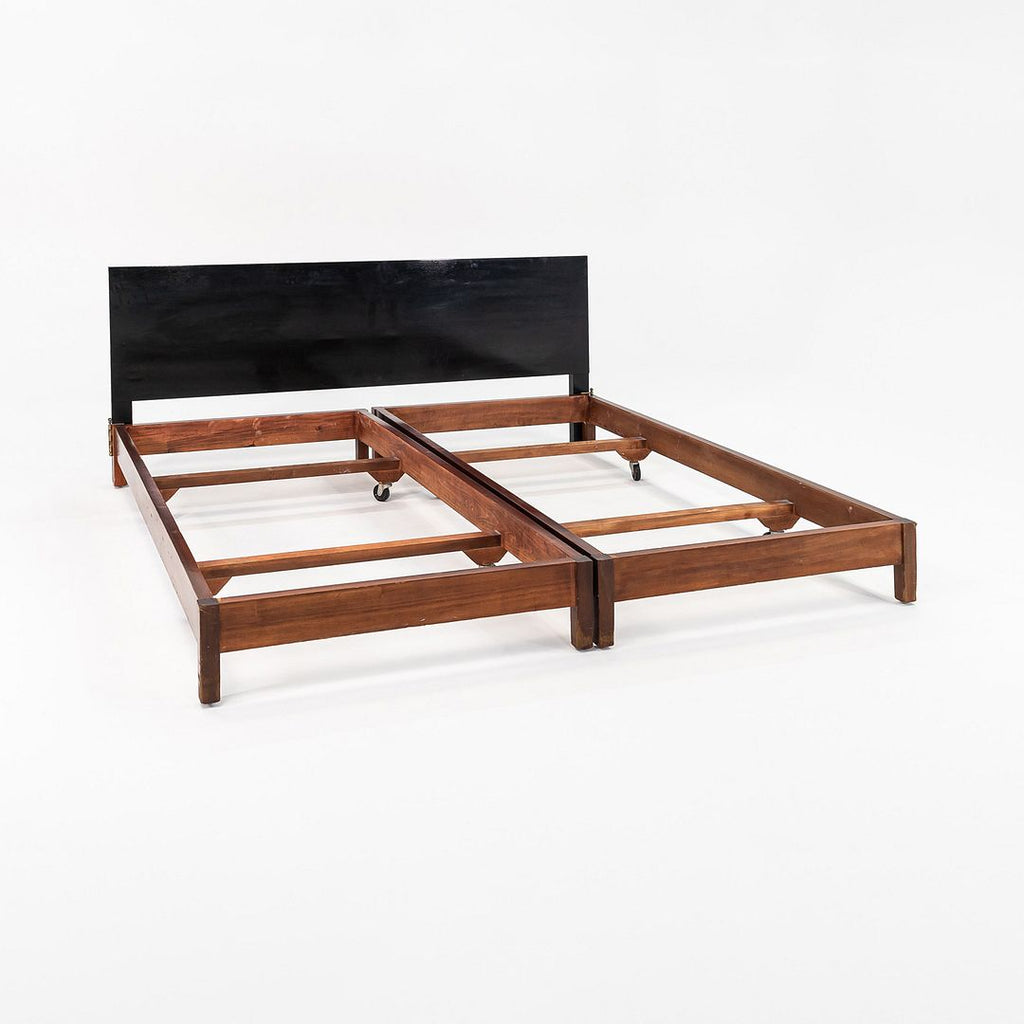 1950s George Nelson for Herman Miller King Headboard with 2x Twin Bed Frames