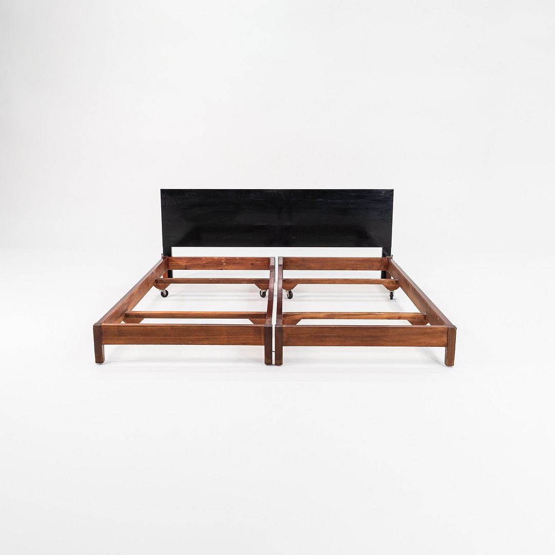 1950s George Nelson for Herman Miller King Headboard with 2x Twin Bed Frames