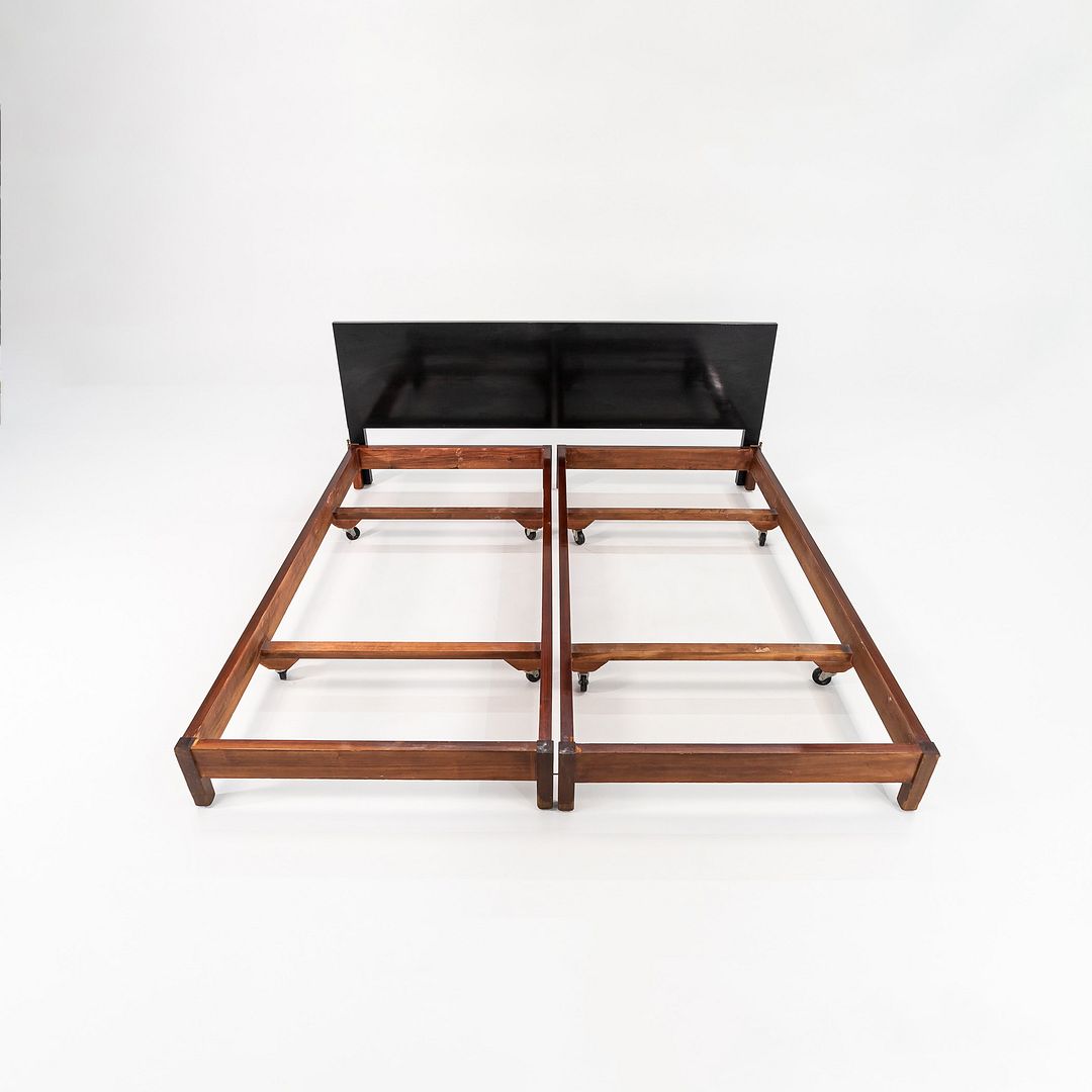 1950s George Nelson for Herman Miller King Headboard with 2x Twin Bed Frames