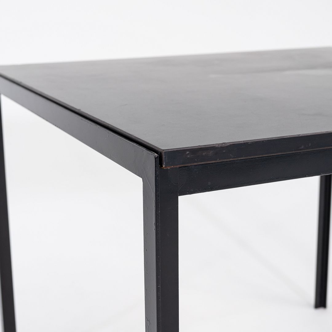 1950s Florence Knoll T Angle Square Dining Table with Black Laminate / Formica Top