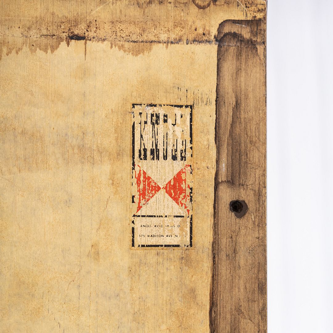 1950s Florence Knoll T Angle Square Dining Table with Black Laminate / Formica Top