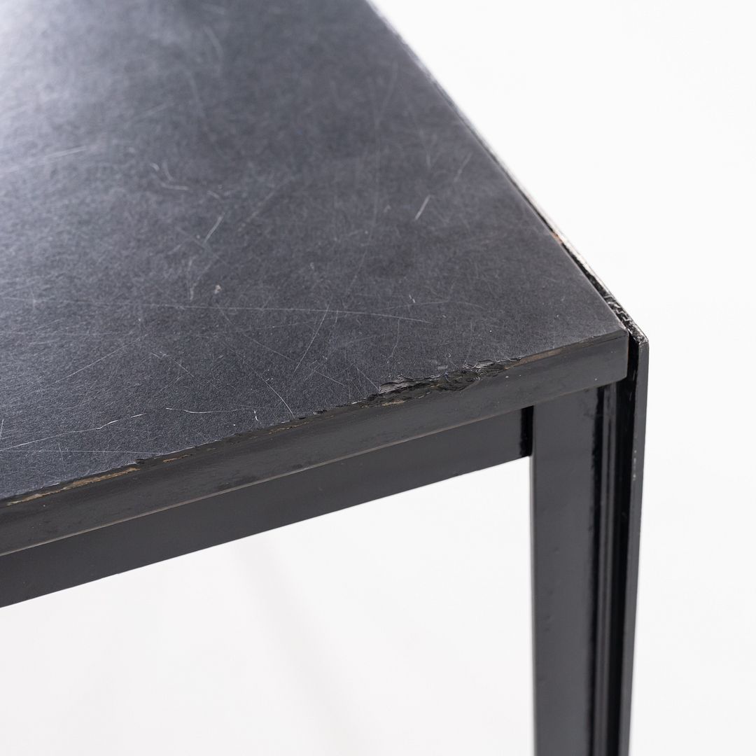 1950s Florence Knoll T Angle Square Dining Table with Black Laminate / Formica Top