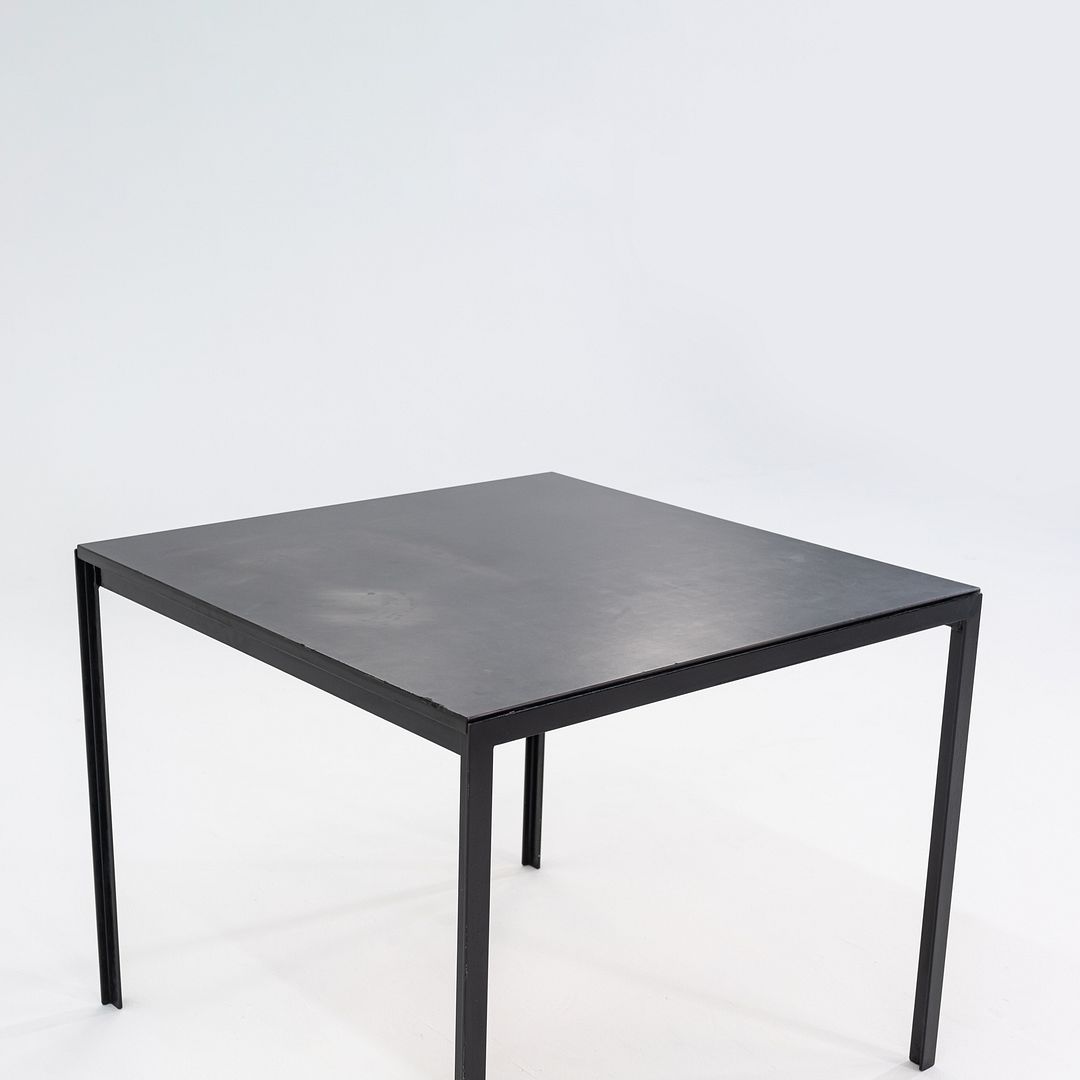 1950s Florence Knoll T Angle Square Dining Table with Black Laminate / Formica Top