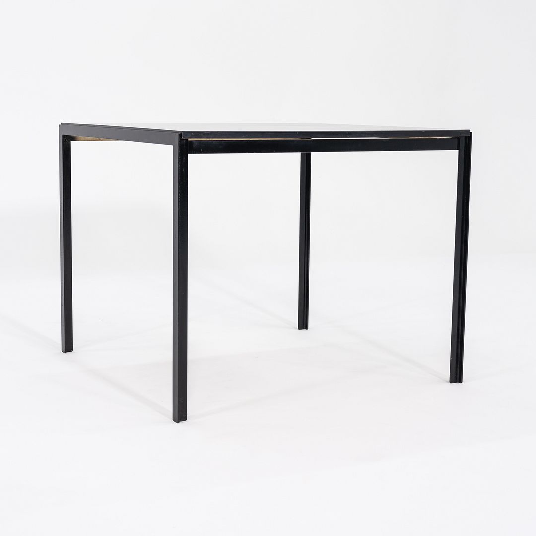 1950s Florence Knoll T Angle Square Dining Table with Black Laminate / Formica Top